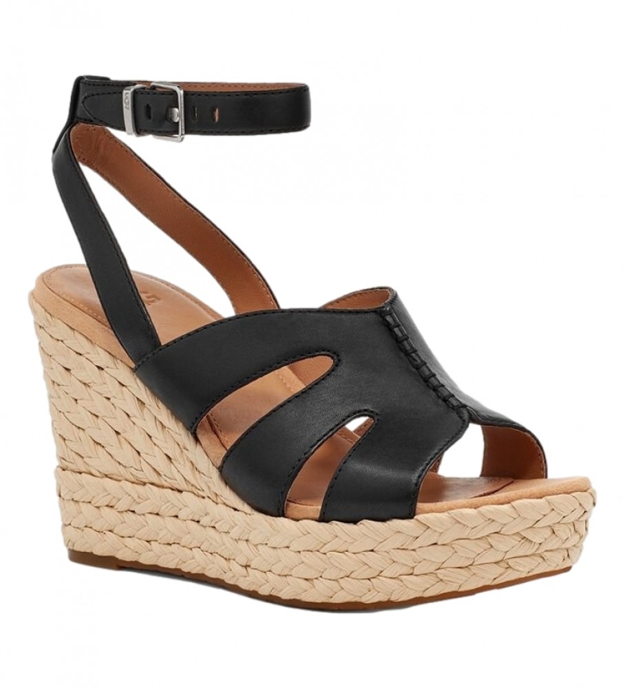 Sandálias UGG Careena, pretas - altura do salto: 9 cm -