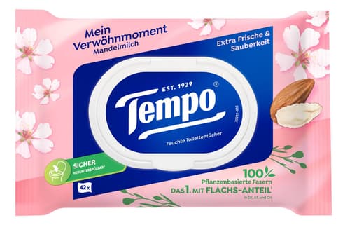 Tempo Feuchtes Toilettenpapier Mandelmilch & Panthenol