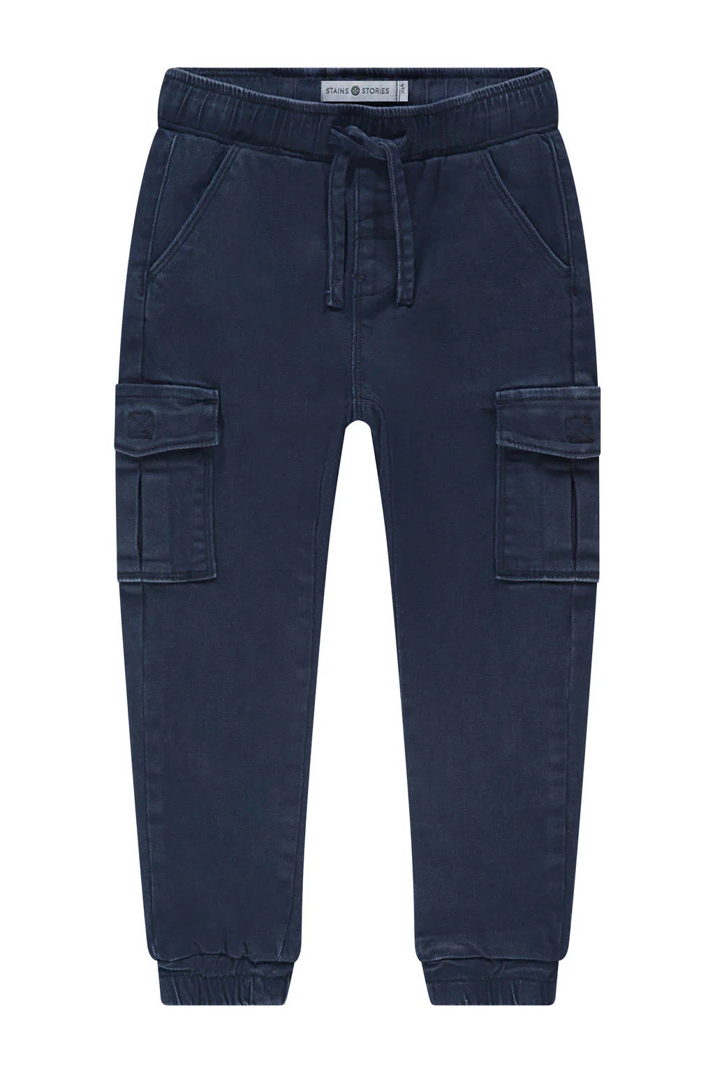 Stains&Stories regular casual broek donkerblauw