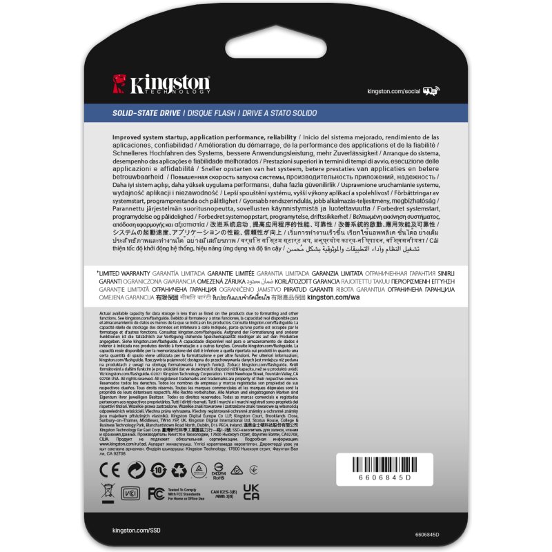 Kingston Technology SSD SATA Enterprise DC600M (usage mixte) 2,5” de 1 920 Go
