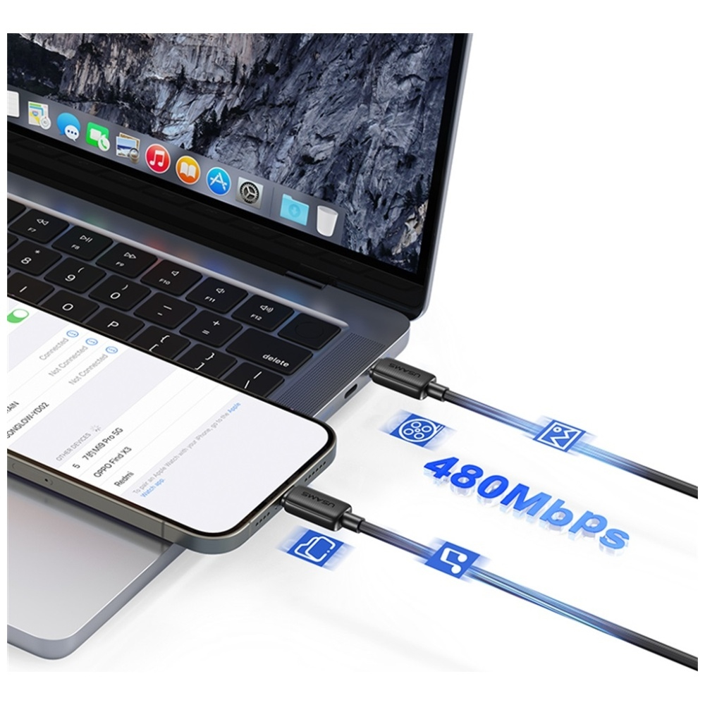 (1m) 60W USB C auf USB C Ladekabel Datenkabel Fast Charge (USA001598) - Weiss