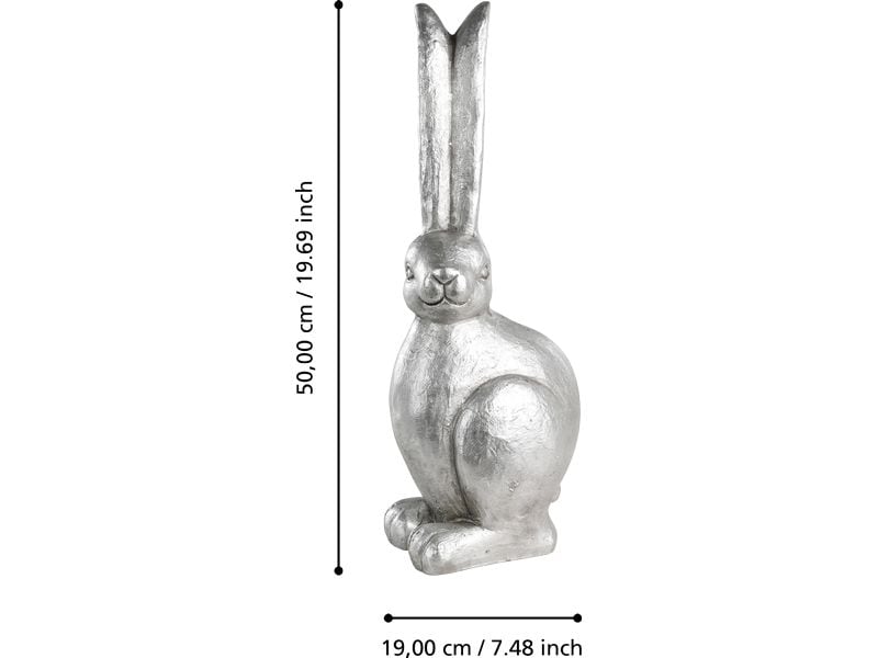 EGLO Hase Chilandy 50 cm, Silber Hasenfigur
