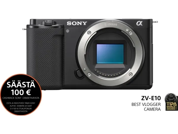 Sony a ZV-E10 - Digitalkamera - spejlløst - 24.2 MP - APS-C - 4K / 30 fps - kun kamerahus - Wireless LAN, Bluetooth - sort