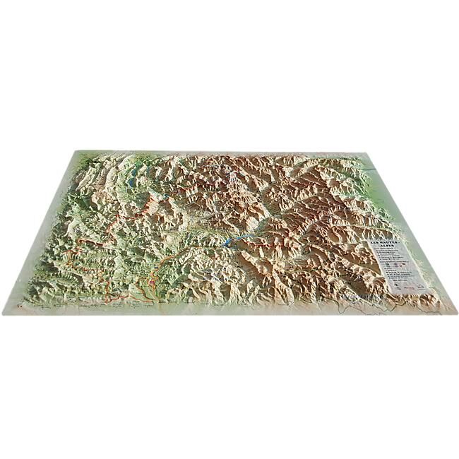 3D MAP - RELIEF HAUTE ALPES 61X41
