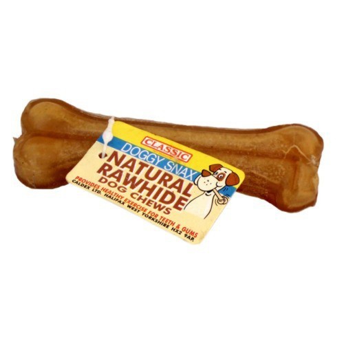 Osso de couro cru modelo Knuckles para cães, sabor natural