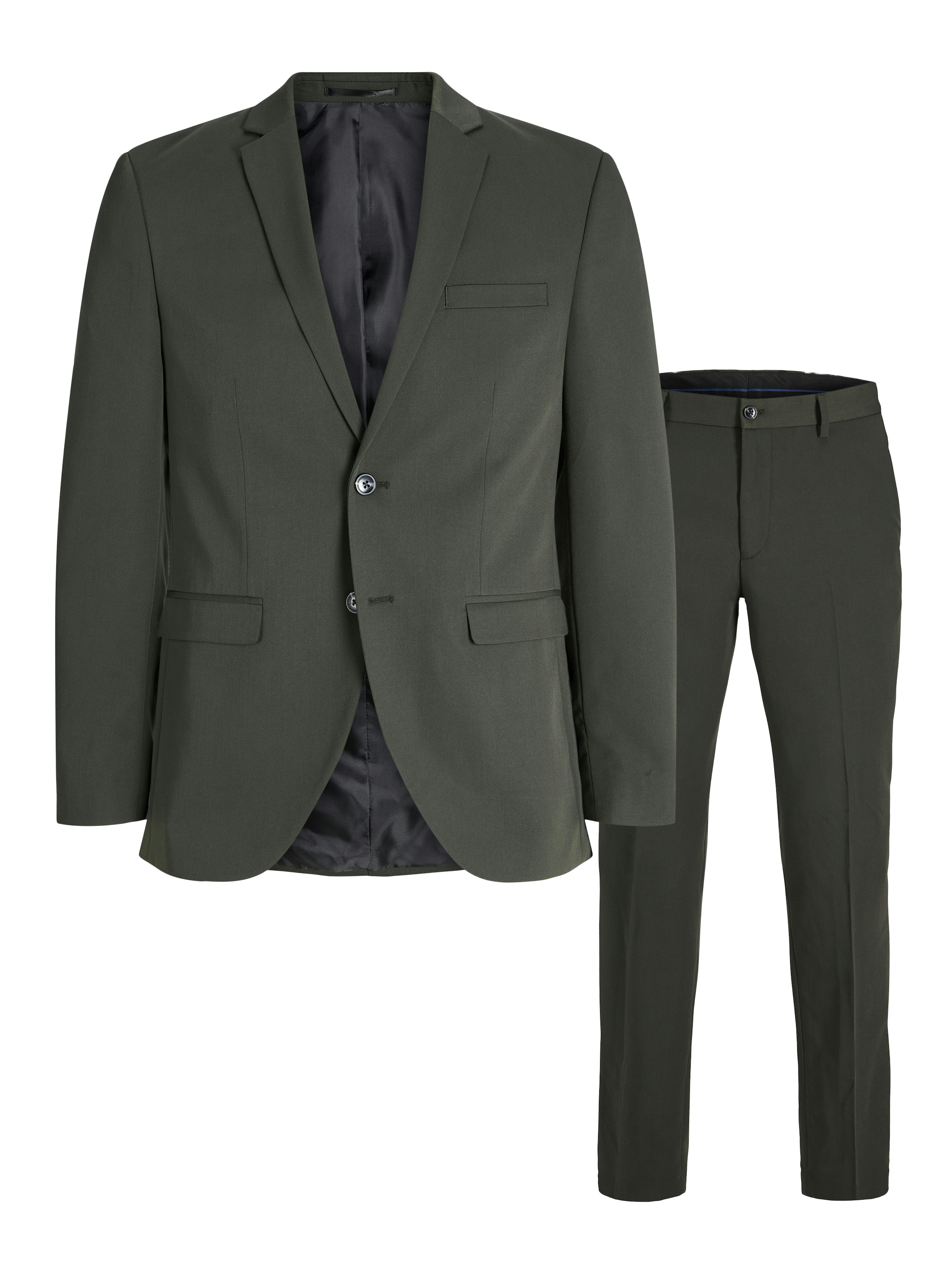 Jack & Jones Anzug »JPRFRANCO  Extra schmal, pflegeleicht, stilvoll mit fallendem Revers« Packung, 2 tlg. slim fit unifarben, modisch, slim fit, Kunstfaser
