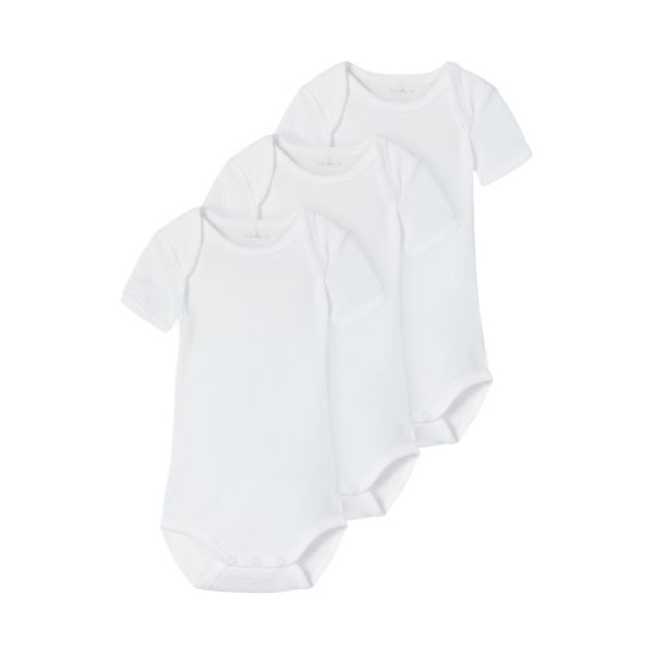 Name It Solid Romper - 3-Pack - Mt. 50 - Bright White