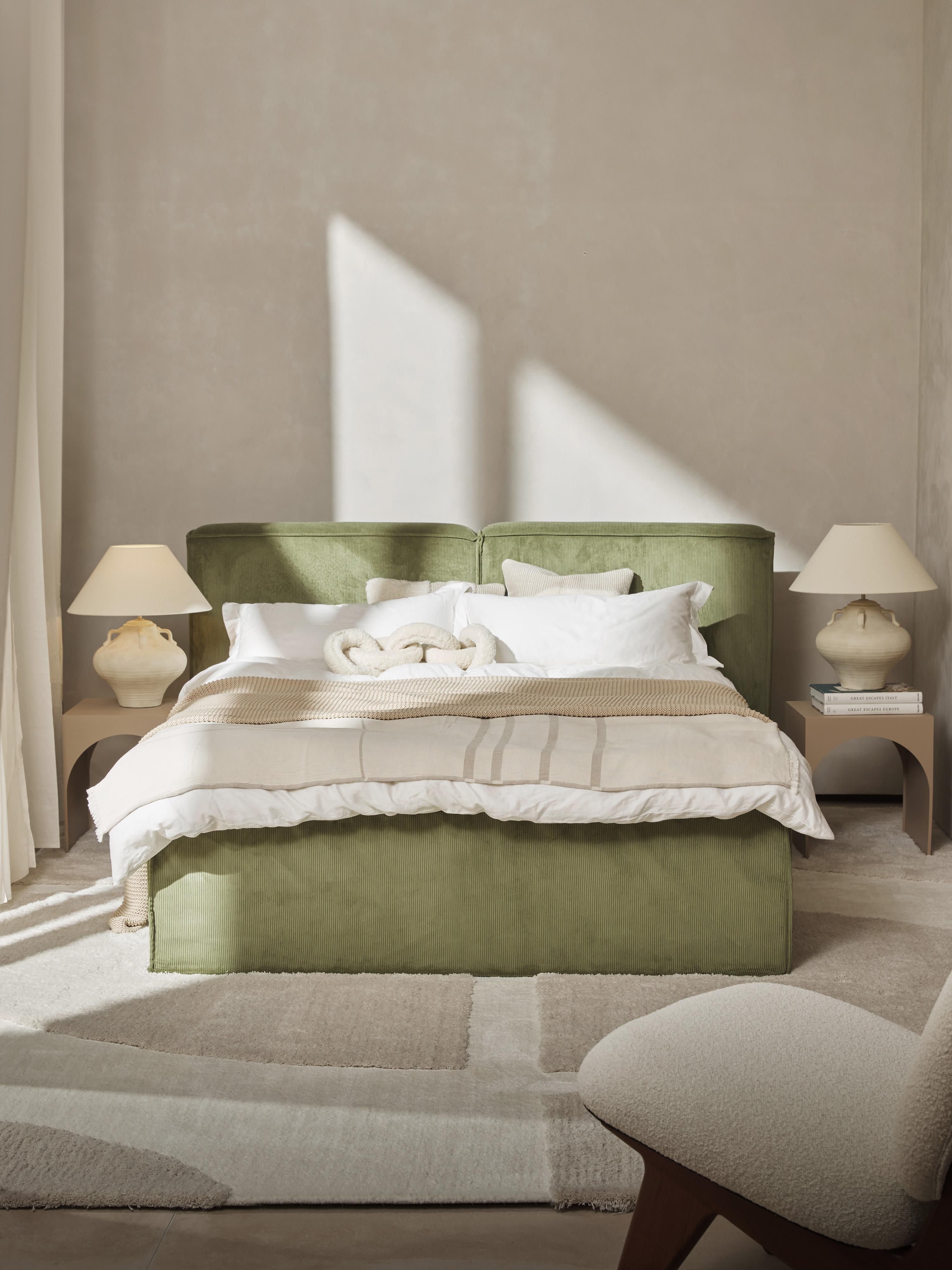 Corduroy boxspring bed Lennon