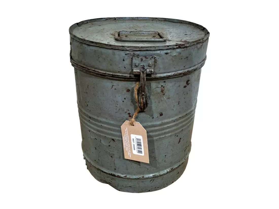 Bidon en métal gris 6x26x30h