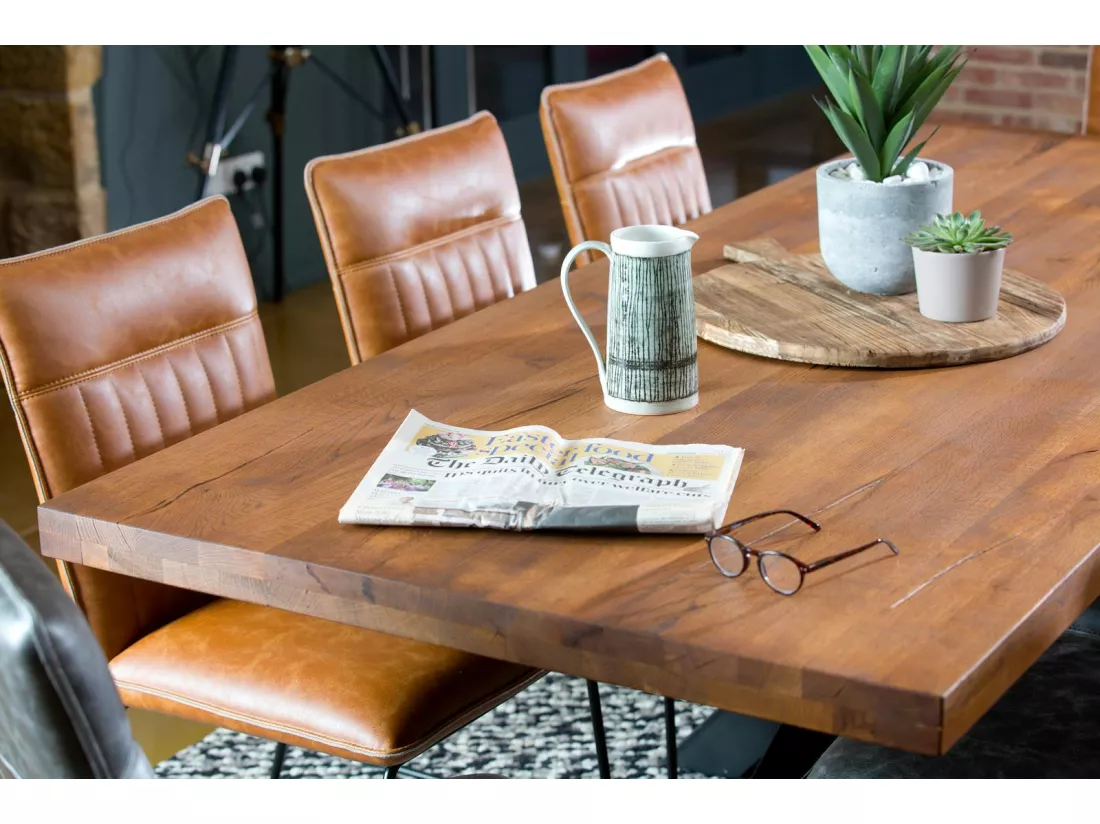Banc de table chêne massif pieds croisés 220 cm OKA