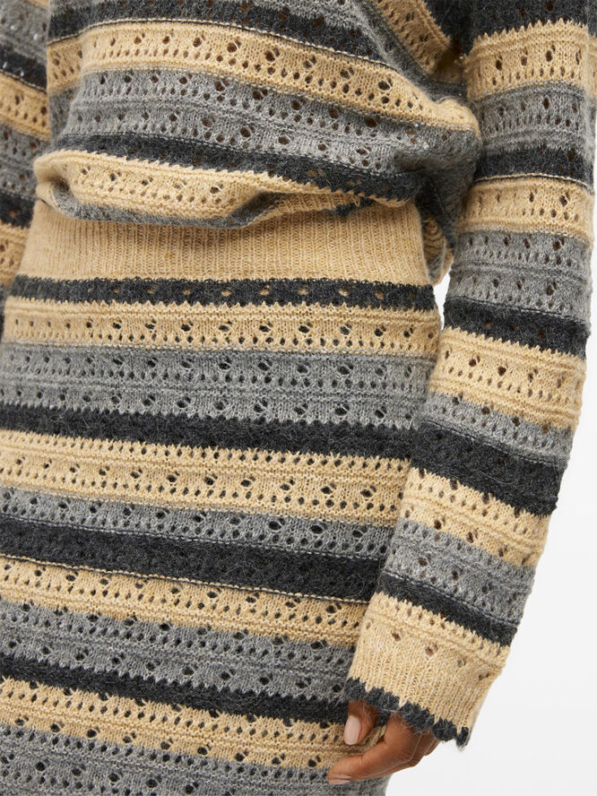 Object OBJSARO HW KNIT SKIRT 130 Medium grey melange/sandshell
