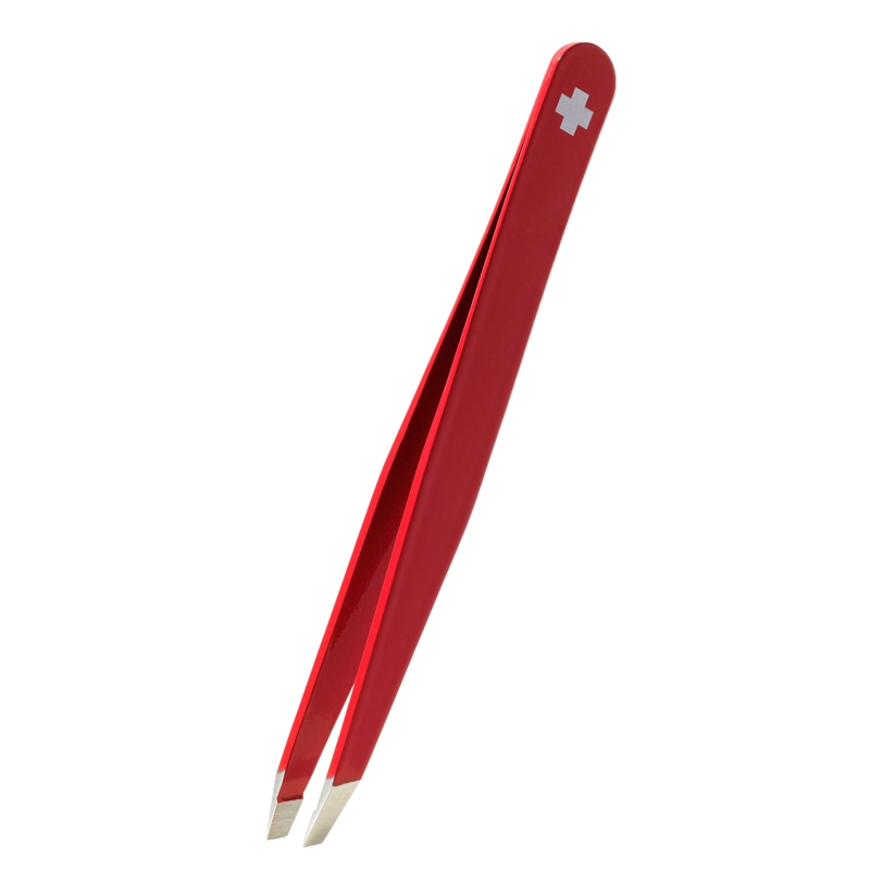 RUBIS Pinzette Schweizerkreuz schräg rot Inox 1 Stk