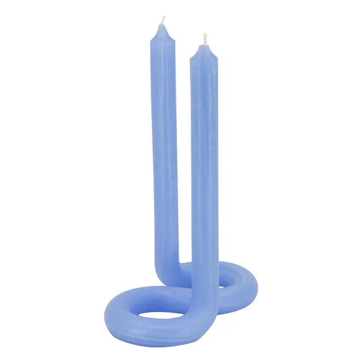 Lex Pott Bougie torsadée TWIST | Bleu ciel
