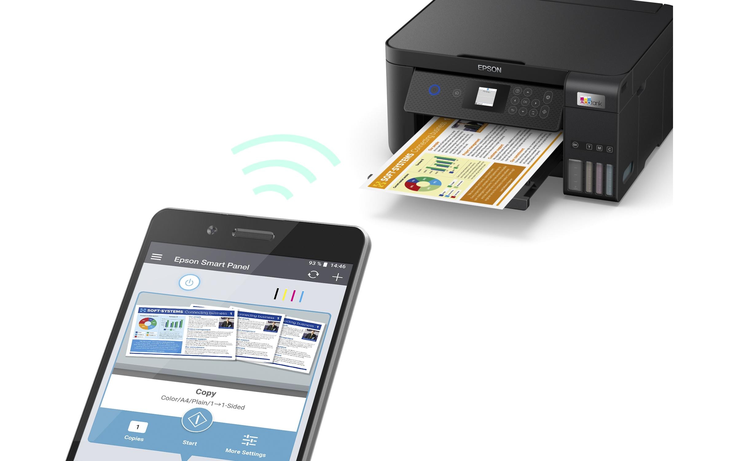 Multifunktionsdrucker EcoTank ET-2850<br>3-in-1-Multifunktions-Tintenstrahldrucker mit Ecotank-System