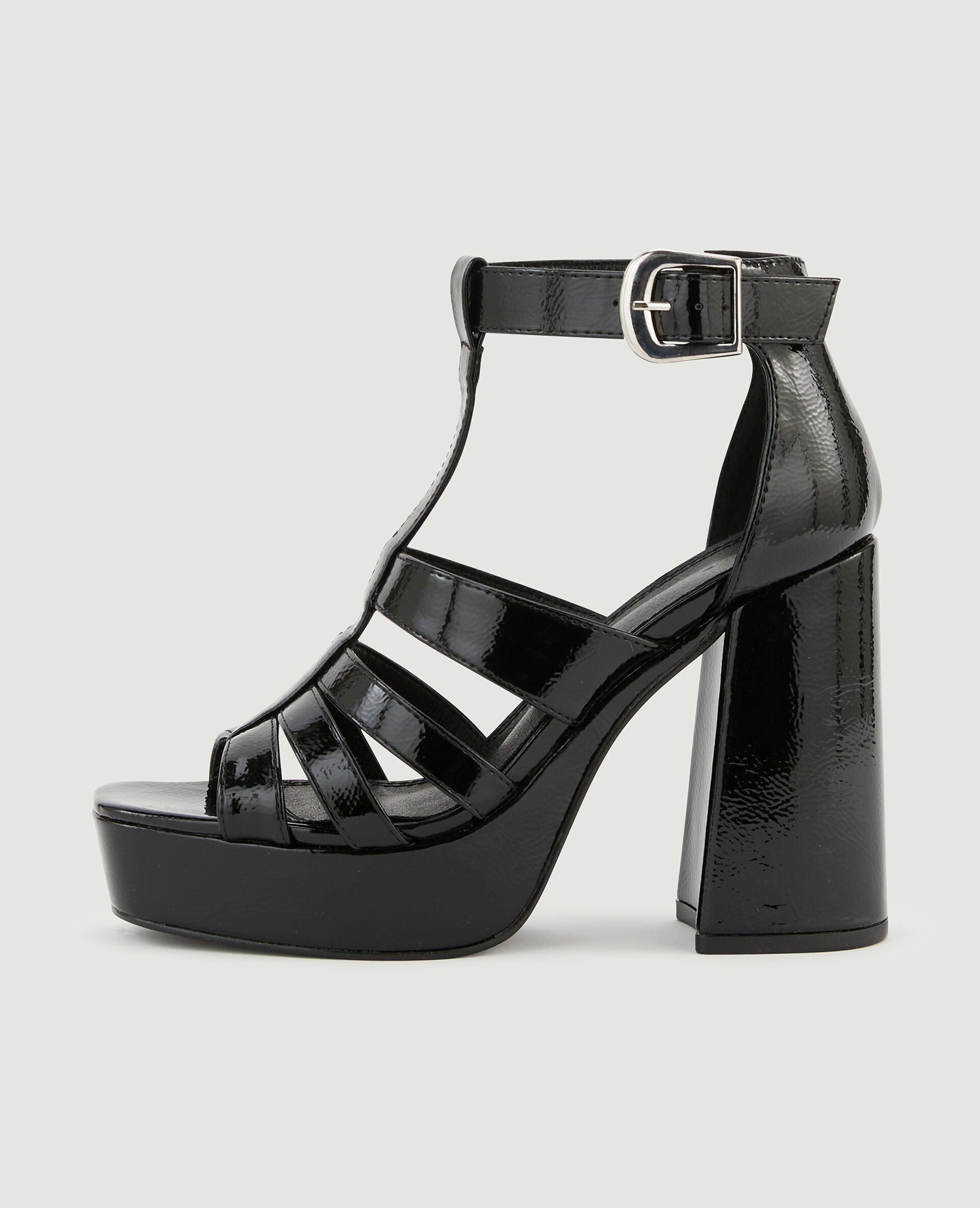 Talons brillants à plateforme - Noir