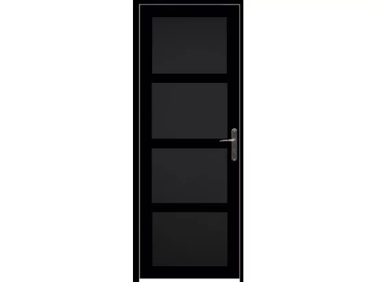 Bloc Porte Telia Noir 4 Panneaux H204 X L83 Poussant Gauche Cotes Tableau Gd Menuiseries