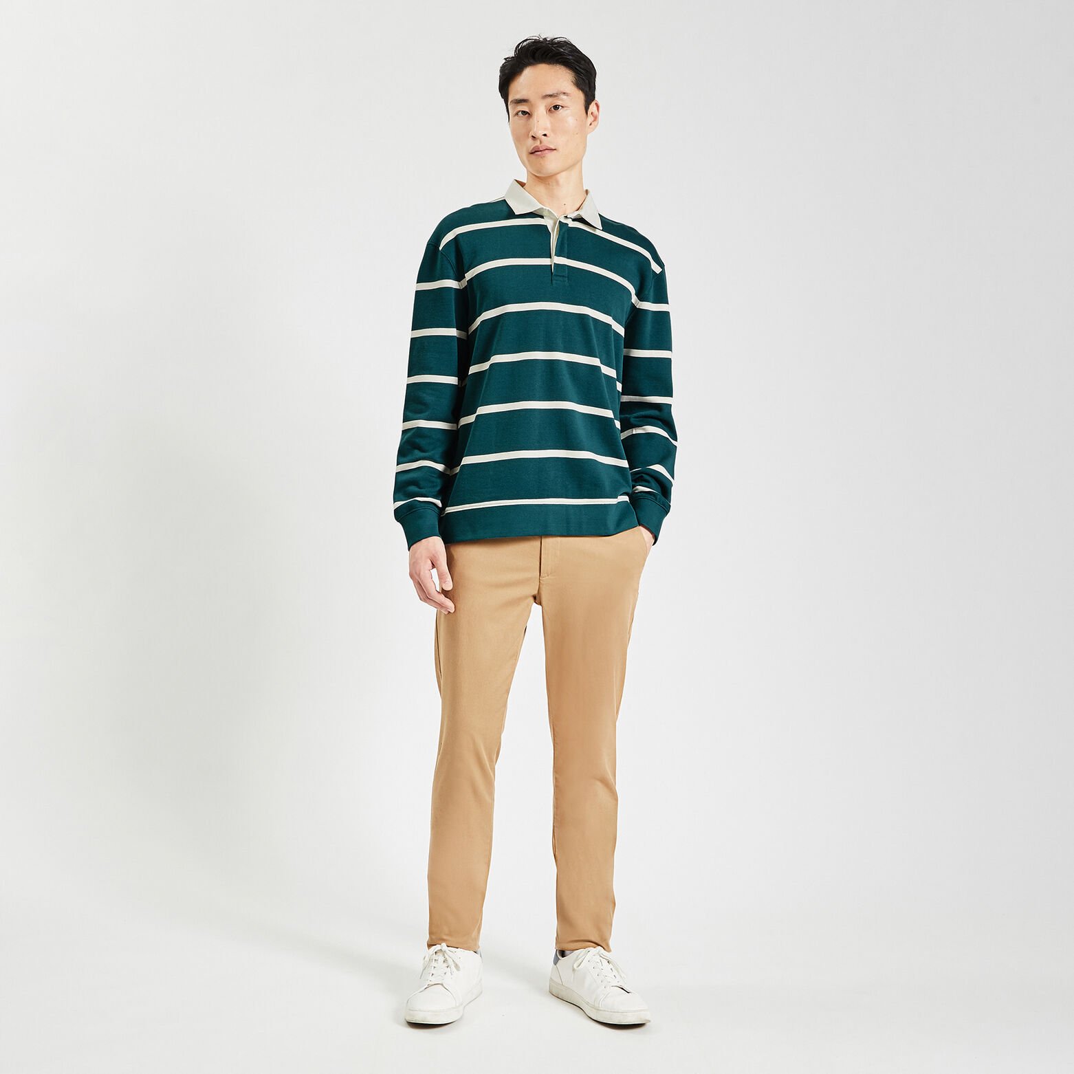 Sweat à col polo Vert