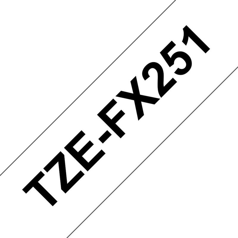 Brother - TZe-FX251 - ID Tape - Zwart op Wit - 24 mm - 8 Meter