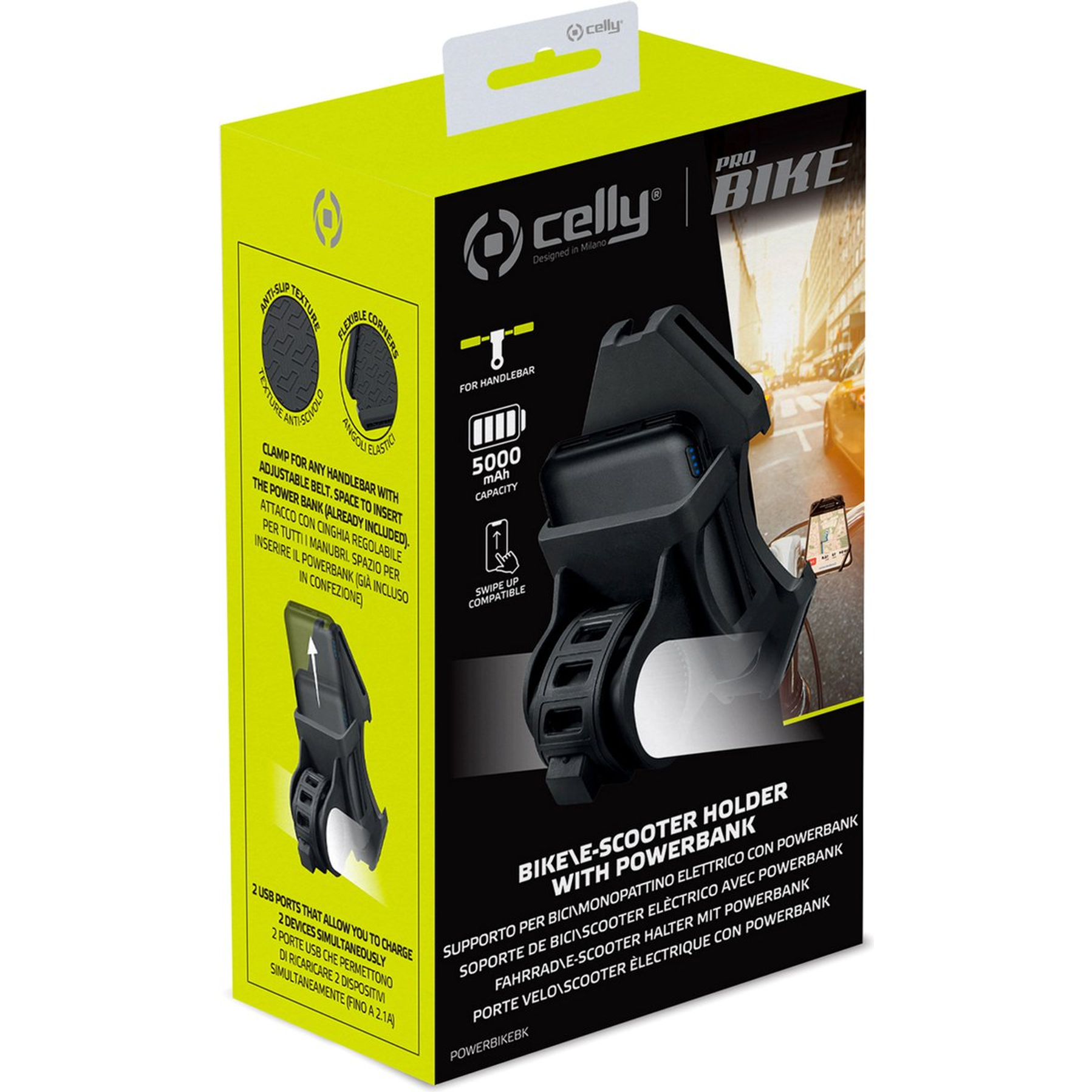 Celly Telefoonhouder met Powerbank