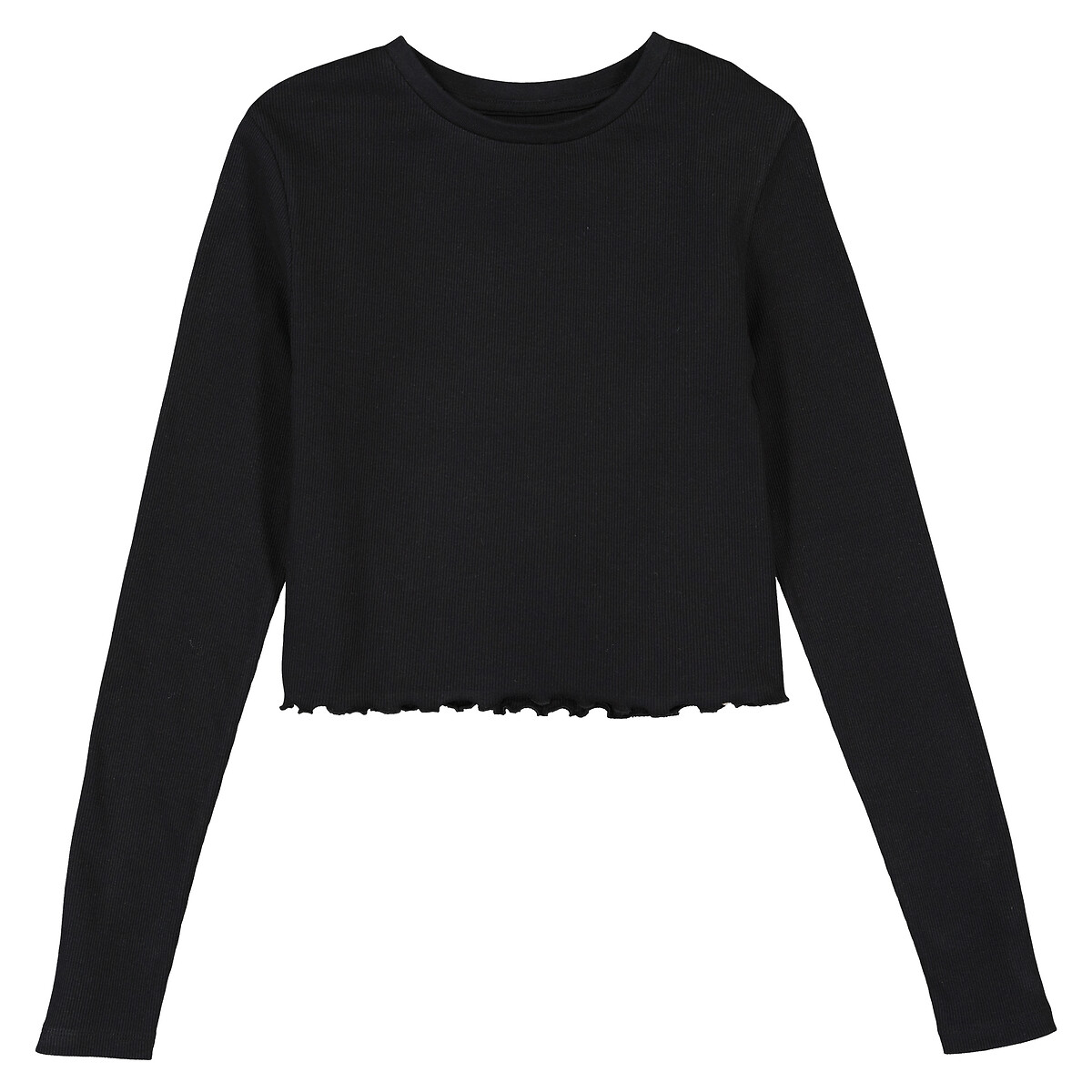 COLEÇÕES LA REDOUTE<br>Camiseta cropped em ribtricot, lange mouwen