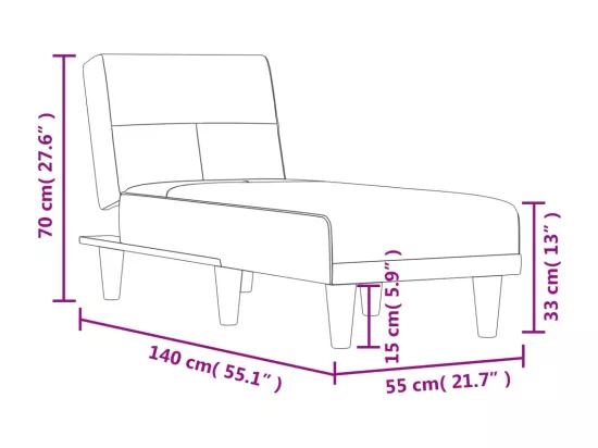 Prolenta Premium - Chaise longue gris foncé tissu