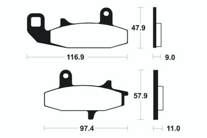 Plaquettes de freins Tecnium Performance métal fritté - MF126