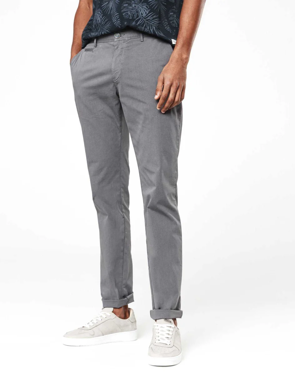 Chino fantaisie gris moyen