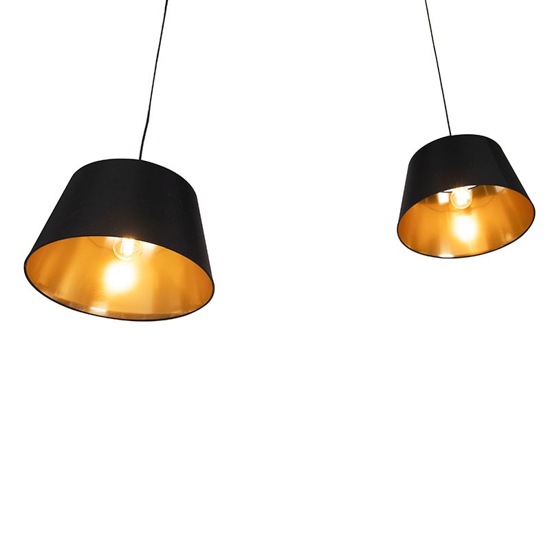 Moderne hanglamp zwart 2-lichts- Lofty