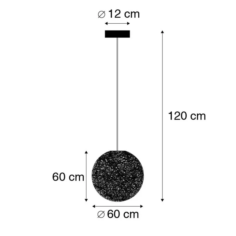 Qazqa hanglampen corda wit e27