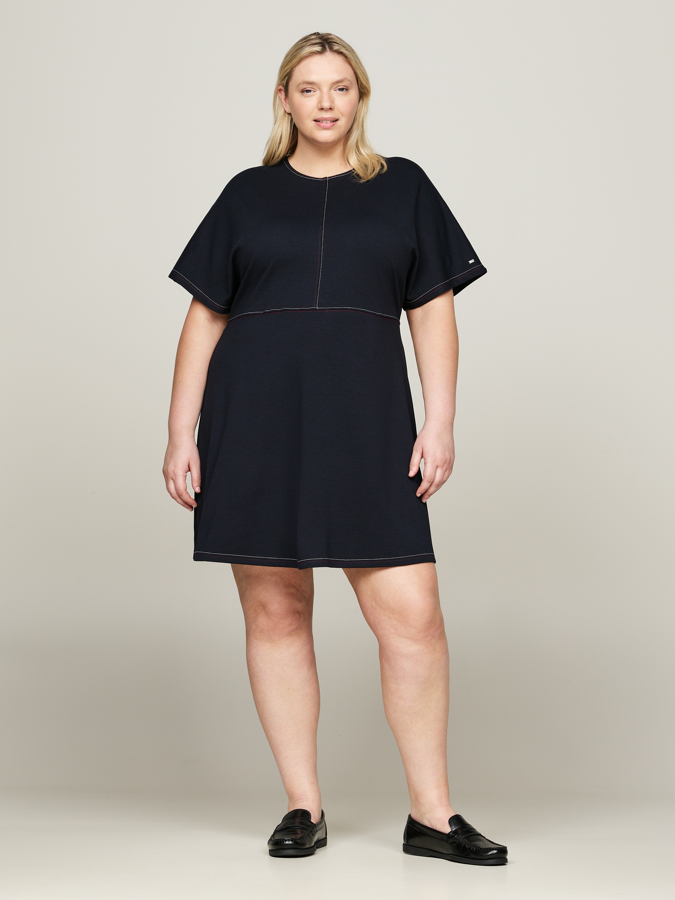 Tommy Hilfiger Curve Blusenkleid »CRV GLOBAL STP STITCH F&F DRS SS« Grosse Grössen