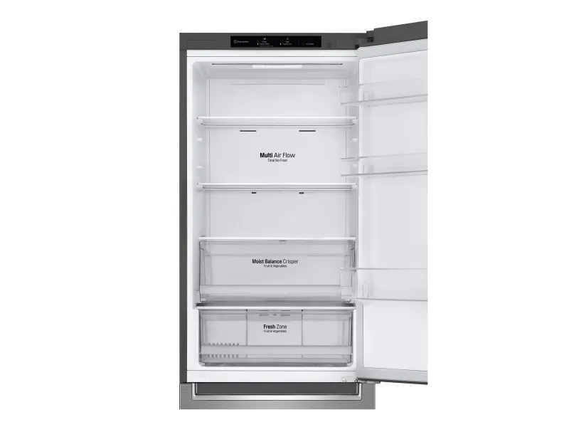 LG GBB61PZJMN - Køleskab/fryser - bund-fryser - bredde: 59.5 cm - dybde: 68.2 cm - højde: 186 cm - 341 liter - Klasse E - skinnende stål