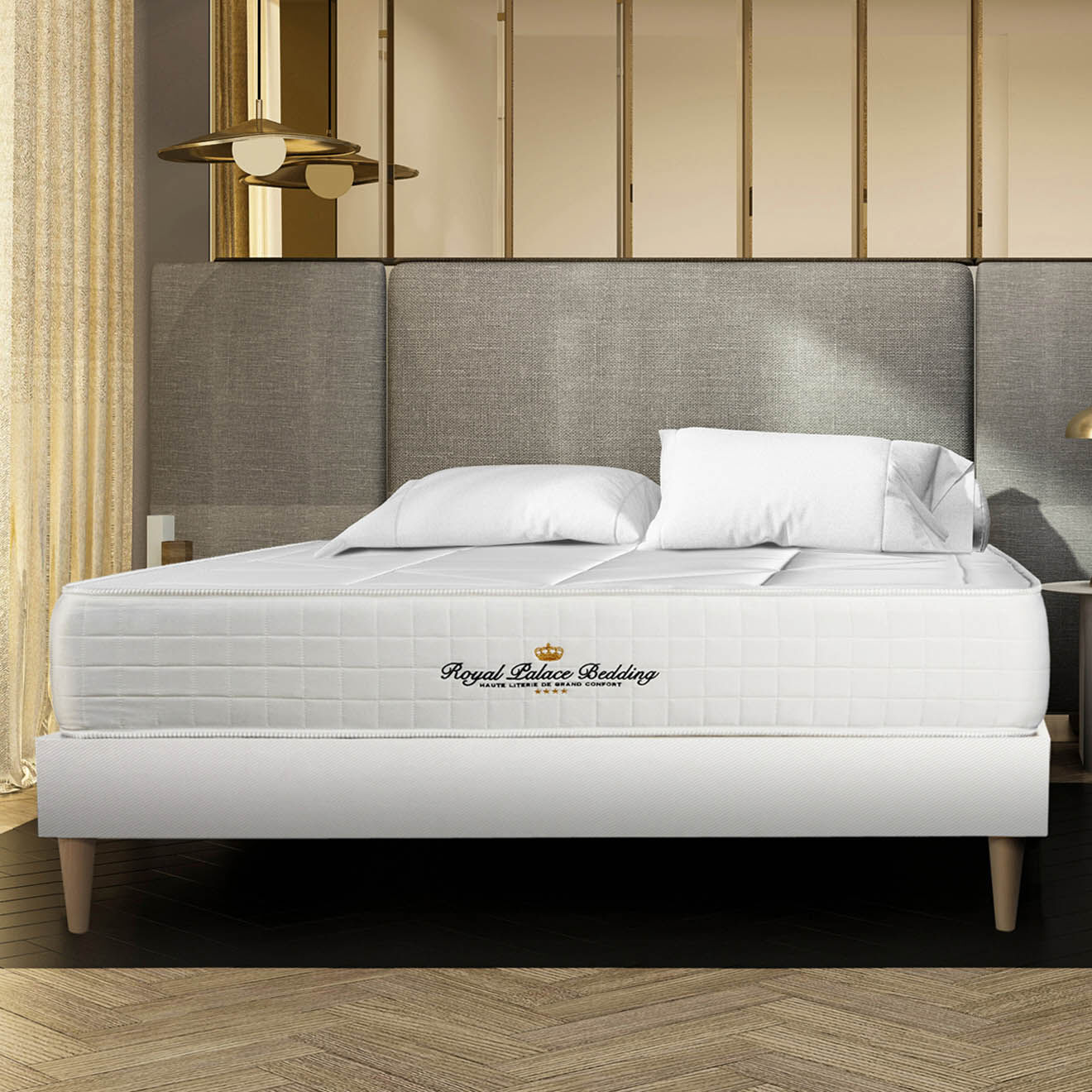 Royal Palace Bedding Matelas ressorts ensachés & mémoire de forme Windsor blanc - 90x190 cm