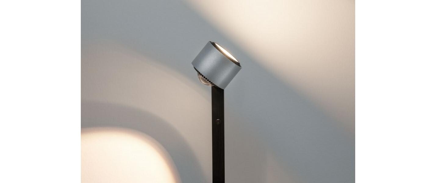 Stehleuchte LED Aldan<br>Höhenverstellbare Stehleuchte aus gebürstetem Aluminium