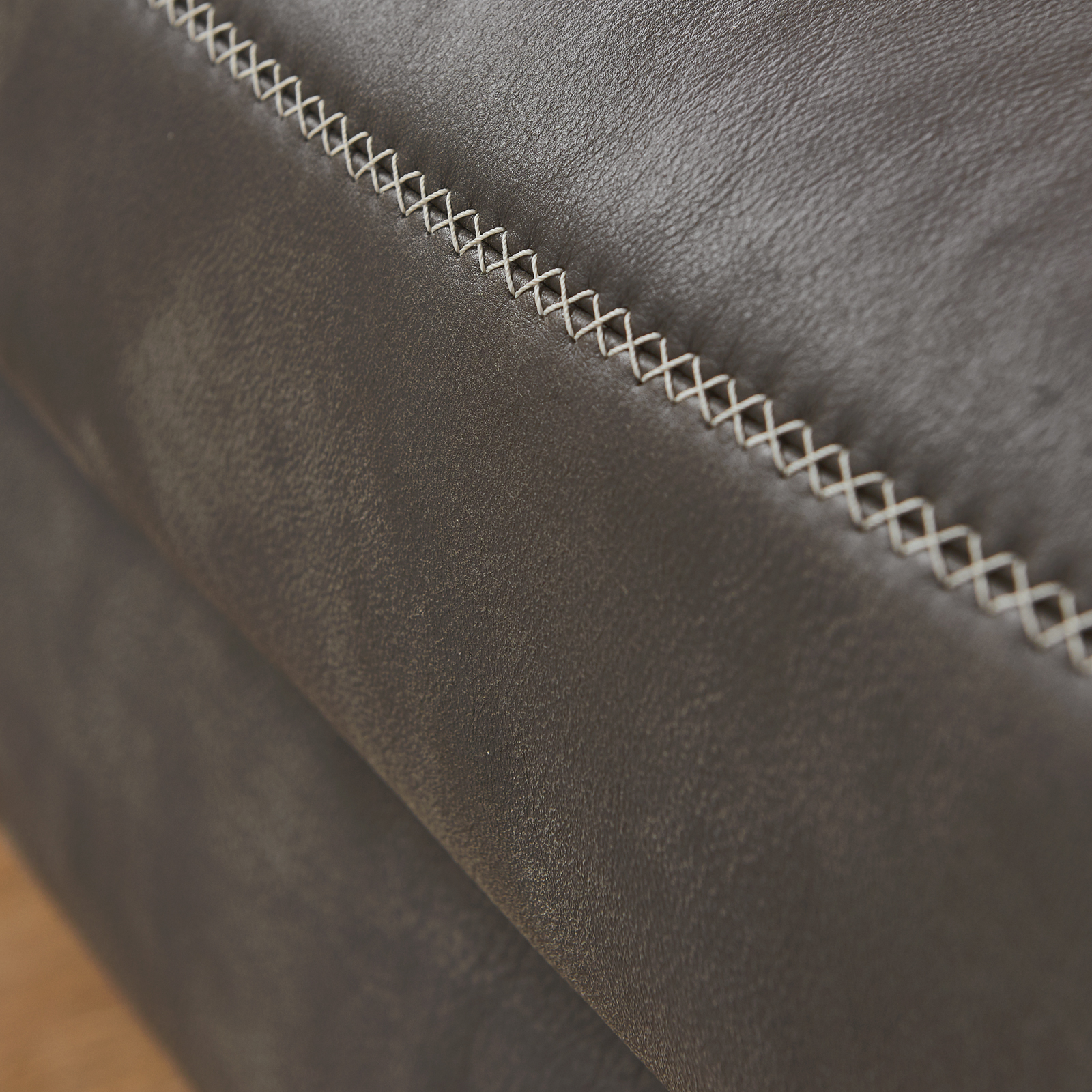 polsterpower 2,5-Sitzer Ledersofa - grau