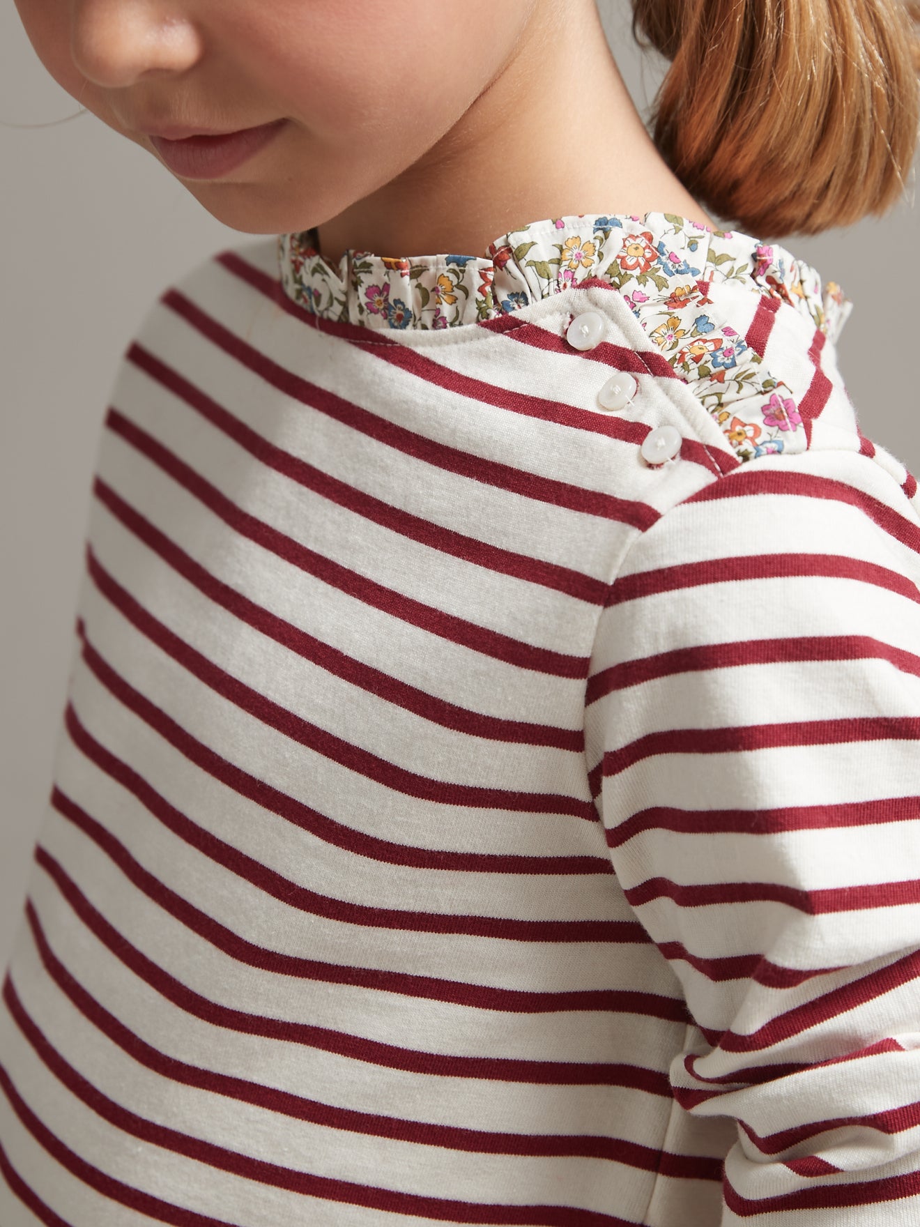 T-shirt marinière Fille tissu Liberty - Coton bio