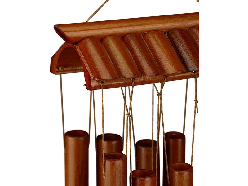 relaxdays Windspiel Tempel 62 cm Klangspiel aus Bambus