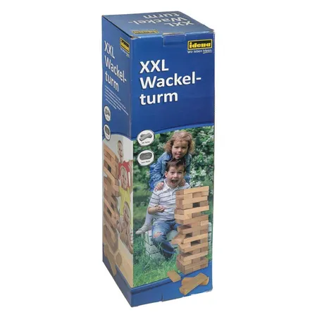 Idena XXL Wackelturm 54x15x15cm, 54 Teile Holz