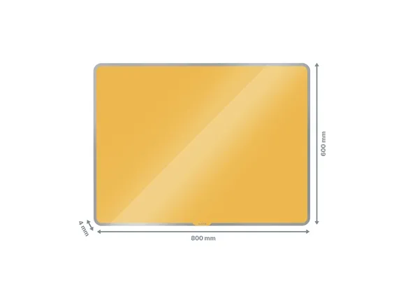 Whiteboard glastavle Leitz Cosy 80x60 cm gul magnetisk