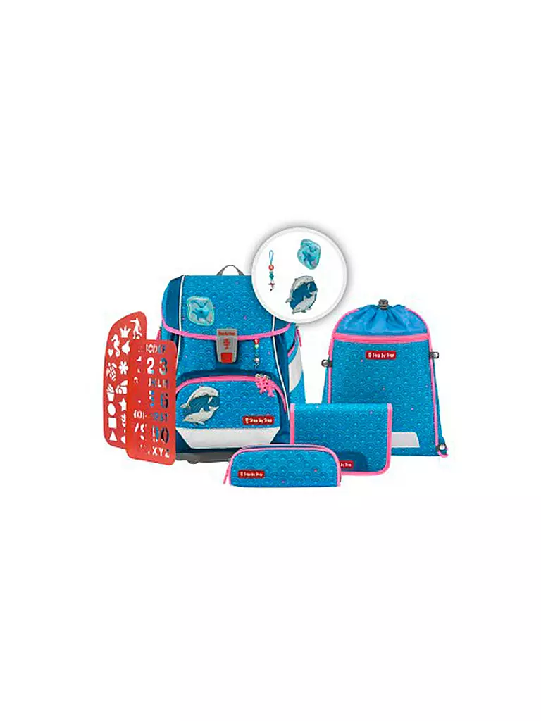 STEP BY STEP Schultaschen Set 6tlg 2in1 Plus Dolphin Pippa türkis