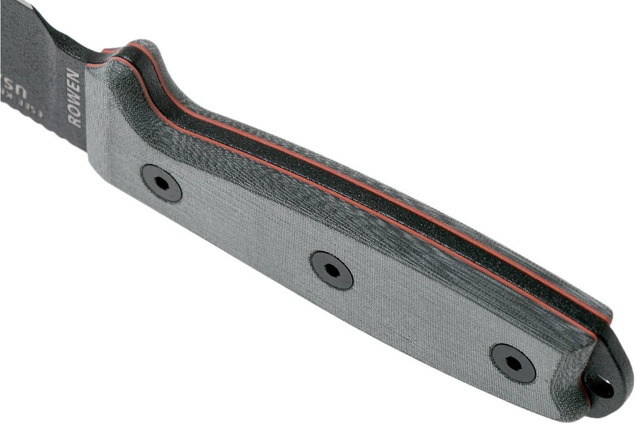 ESEE Model 3 Modified Pommel black blade, grey handle 3PM met schede   clip