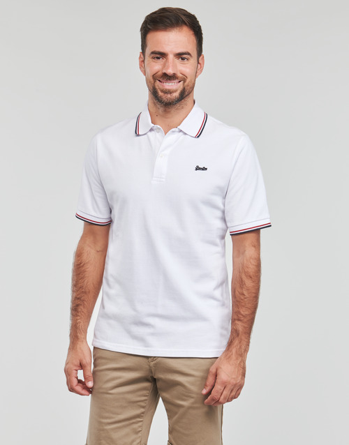 Superdry - VINTAGE TIPPED S/S POLO - Blanc / Rouge