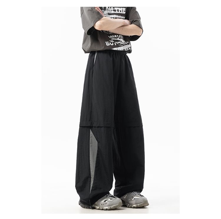 Priam - Baggy broek met hoge taille en geborduurde letters