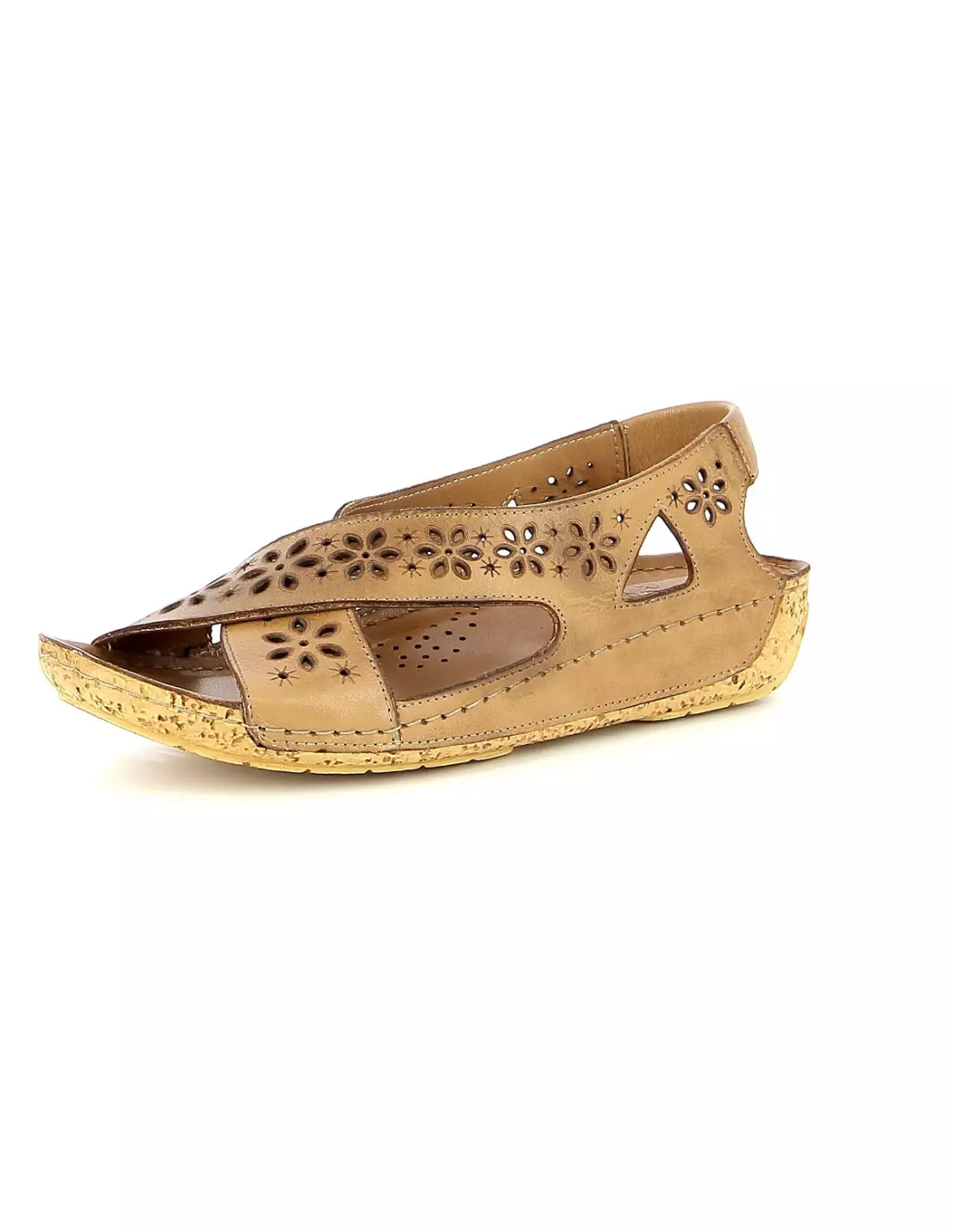 KARYOKA KA BAFLE CUIR - Sandales & nu-pieds Marron