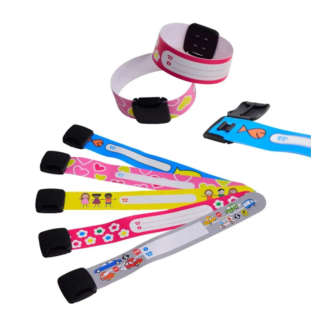 (8er Set) Kinder Notfall ID Armband Wiederverwendbares Sicherheits Adress Armband - Bunt