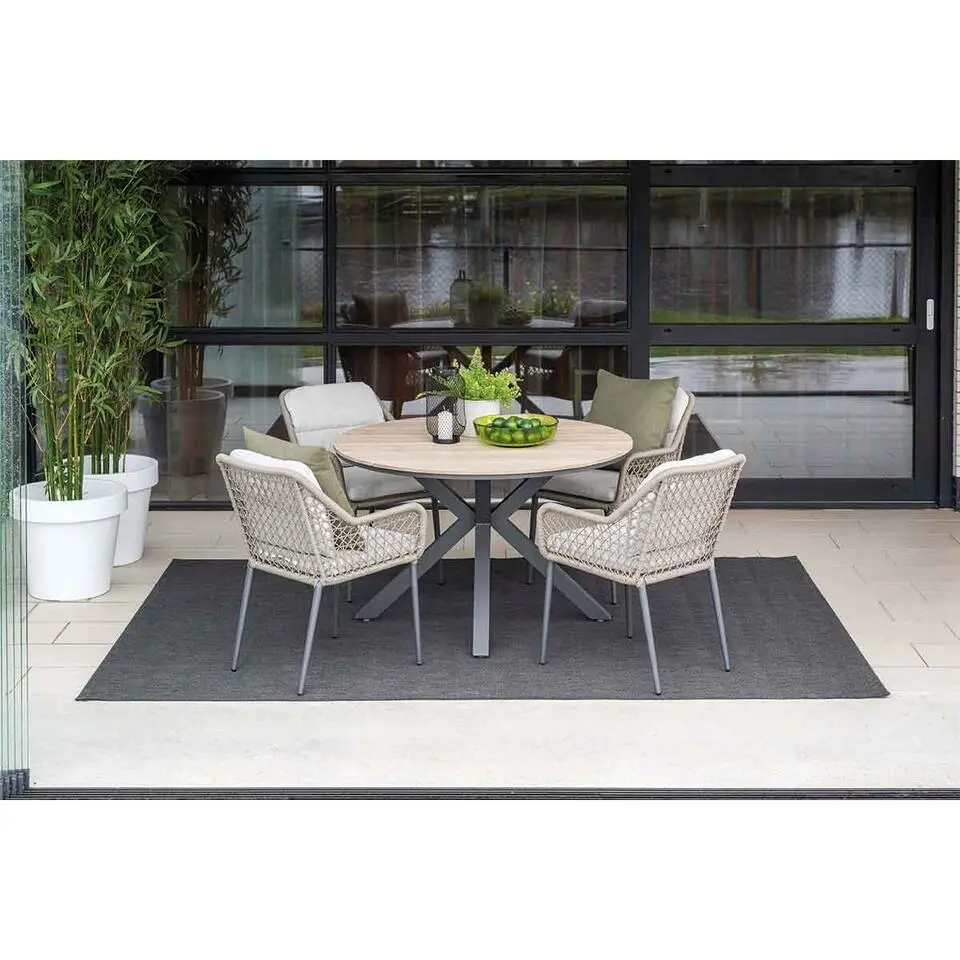 Toledo dining fauteuil - carbon black - taupe - valley sand