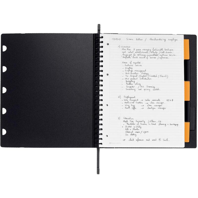 Exabook Rhodiactive rechargeable reliure intégrale A4+ 160 pages ligné+MC 80g - Noir