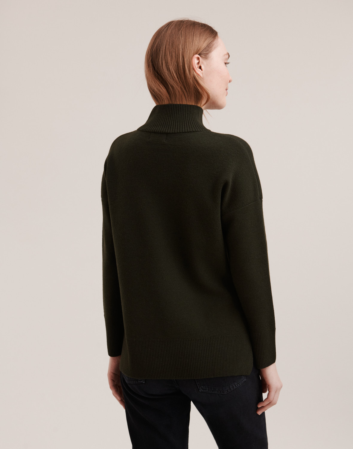 Sweater met hoge hals van merinowol voor dames
