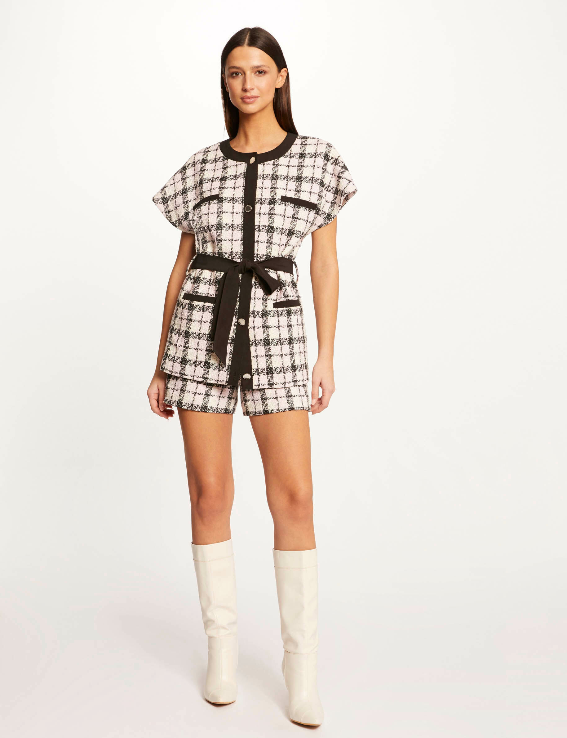 Short droit à carreaux multico femme - multico