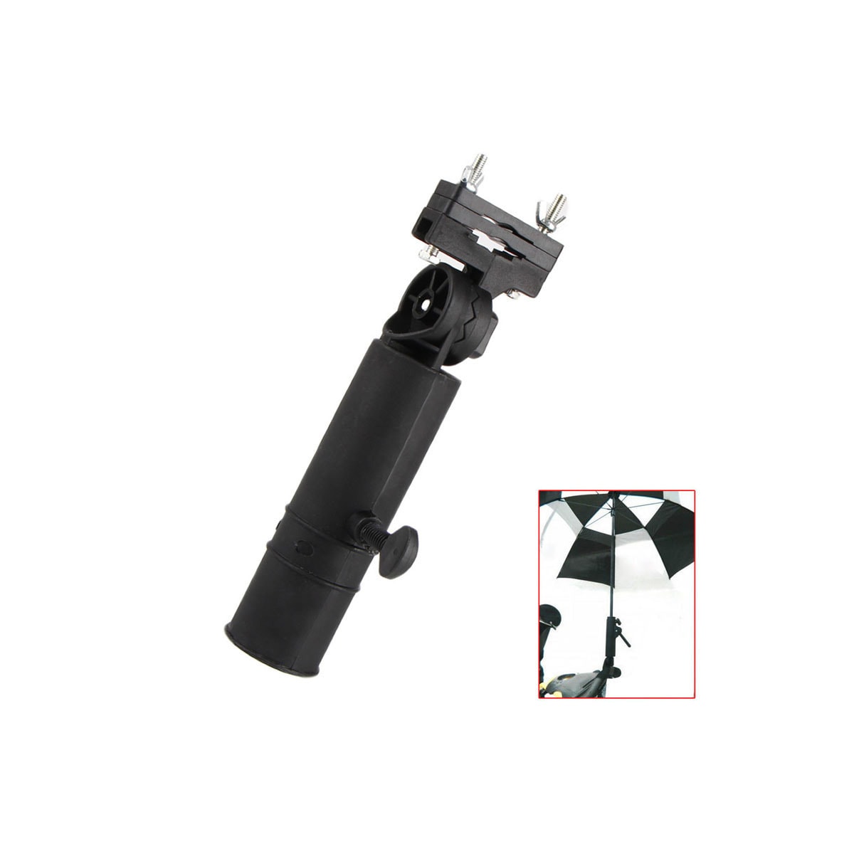 Golfparaplyholder for skyvevogn - Holder paraplyen sikkert