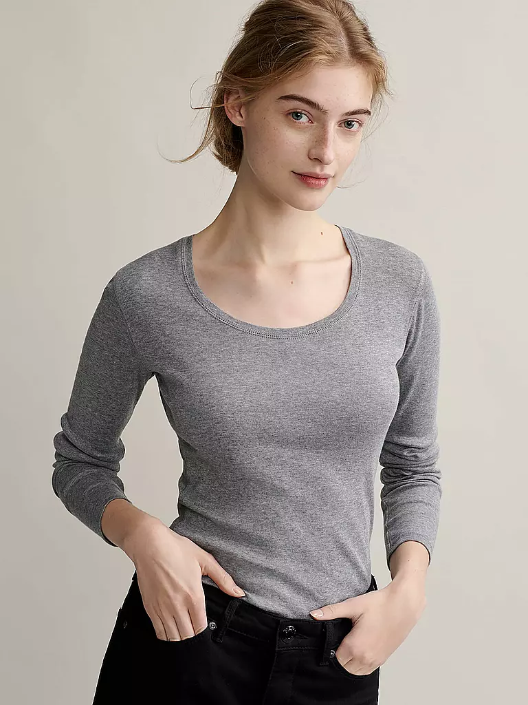 OPUS Langarmshirt SORANA grau
